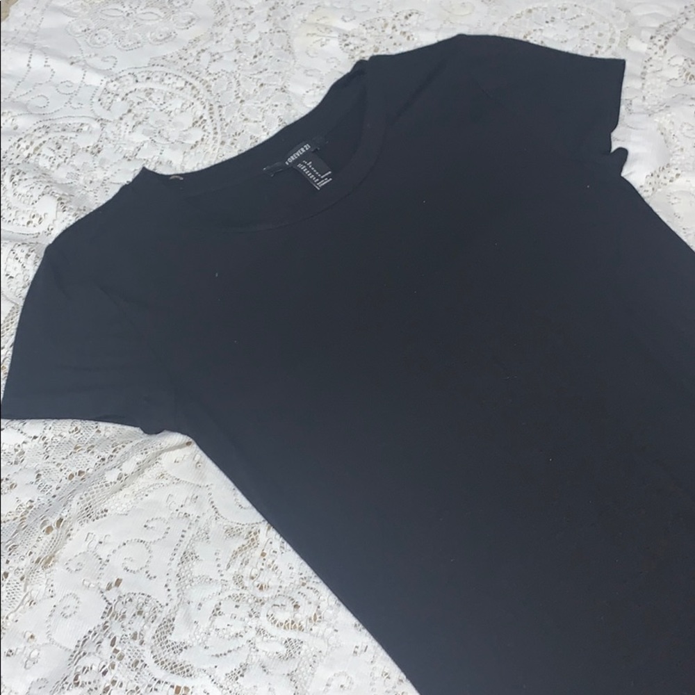 black short sleeve tight midi dress